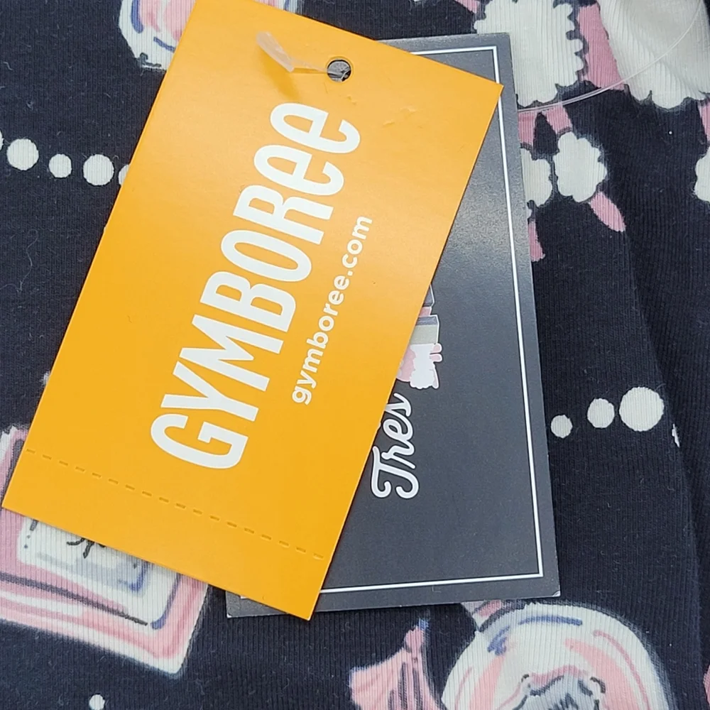 Gymboree Dress Black Pink Long Sleeve Tres Chic Collection Print Size 12-18m NEW